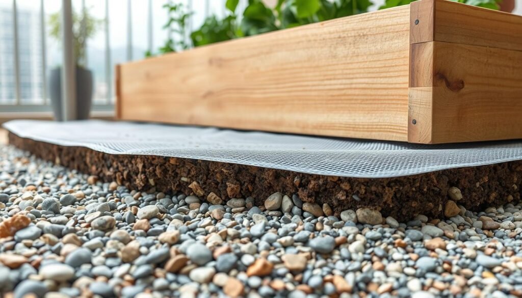 balkon hochbeet drainageschicht