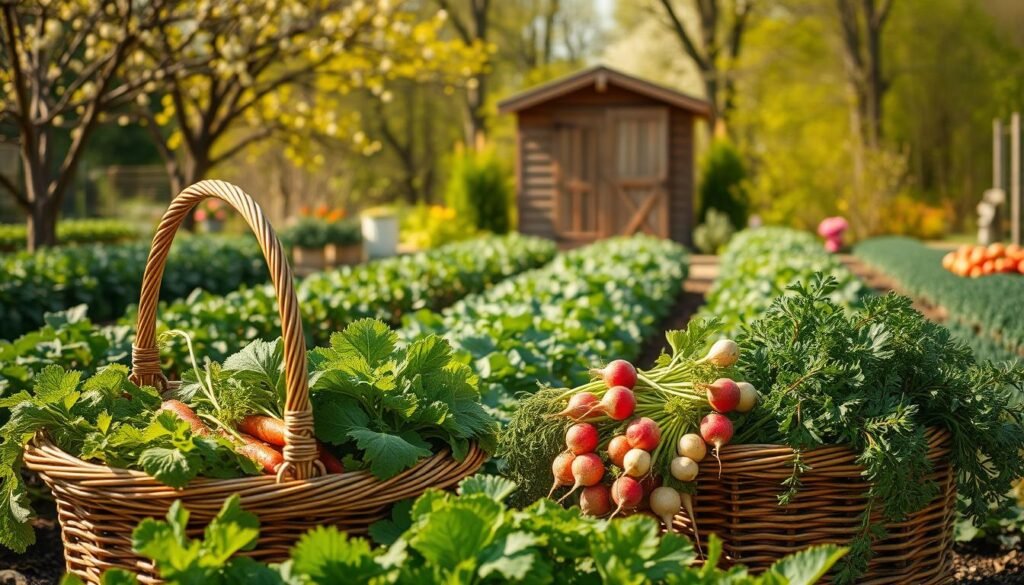 frühjahr gemüse ernte