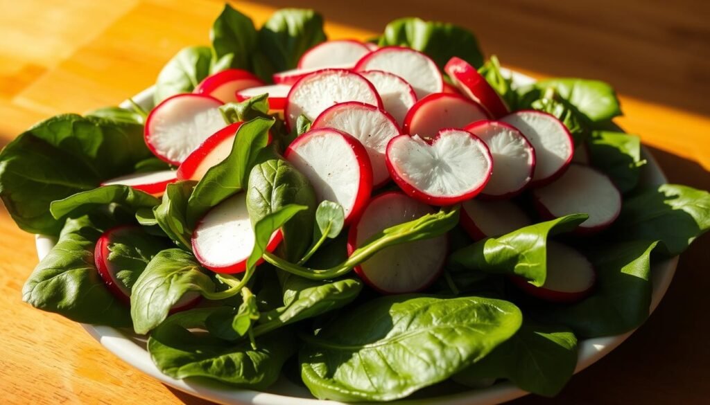 radieschen spinat salat